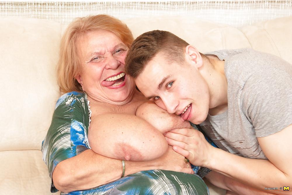 25P Granny with very BIG boobs fucked by toy boy 2
