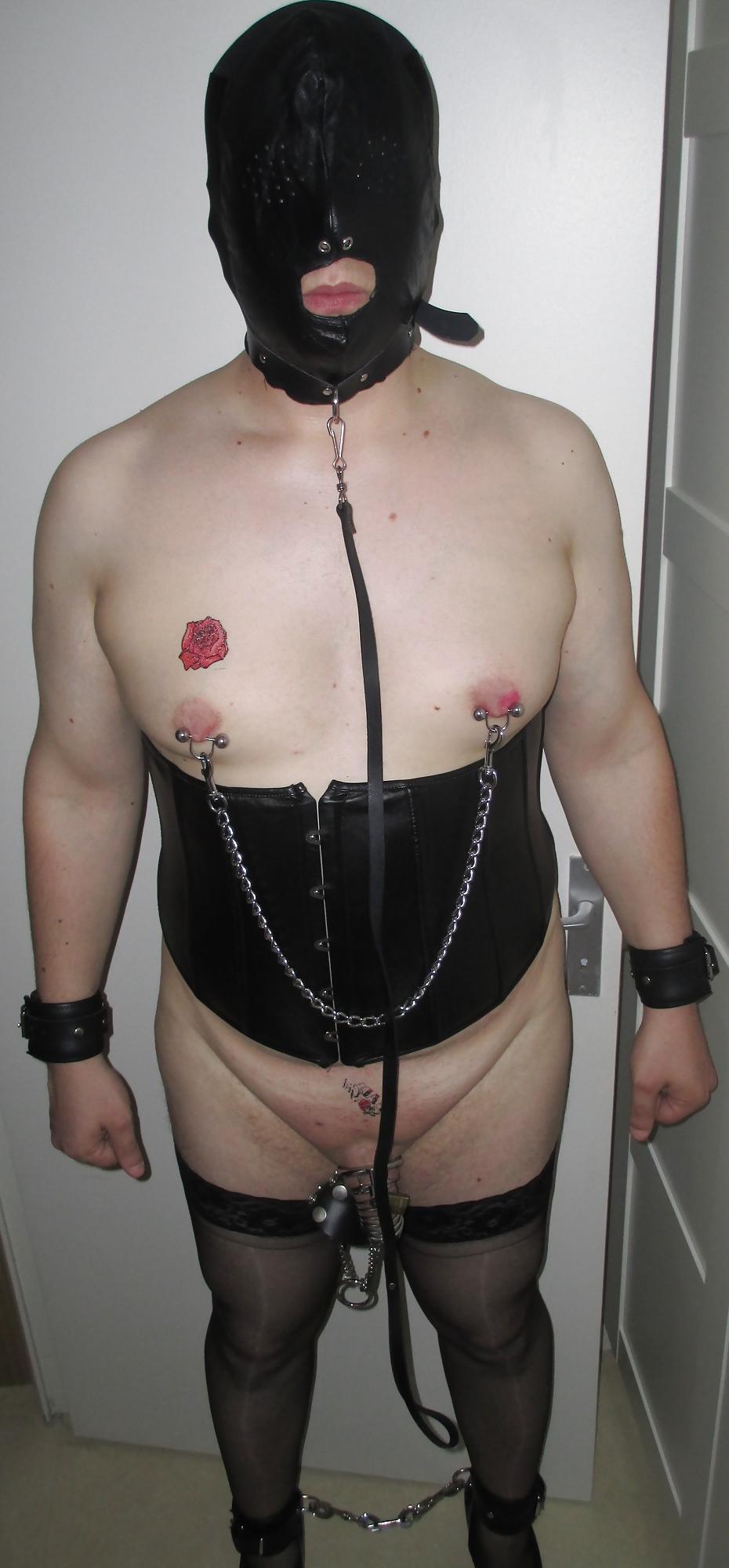 9P Sissy maid in chastity with CBT and rosebud