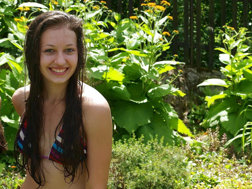 23P Bikini teens in the garden 2