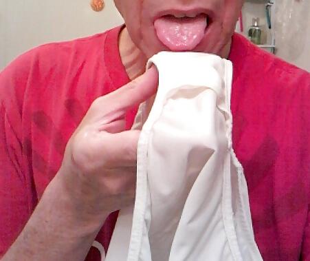 8P Sniffing my hot wife's panties