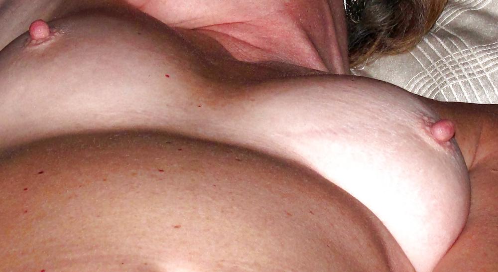 25P Mature Wife's Petite (B-Cup) Tits and Awesome Nipples