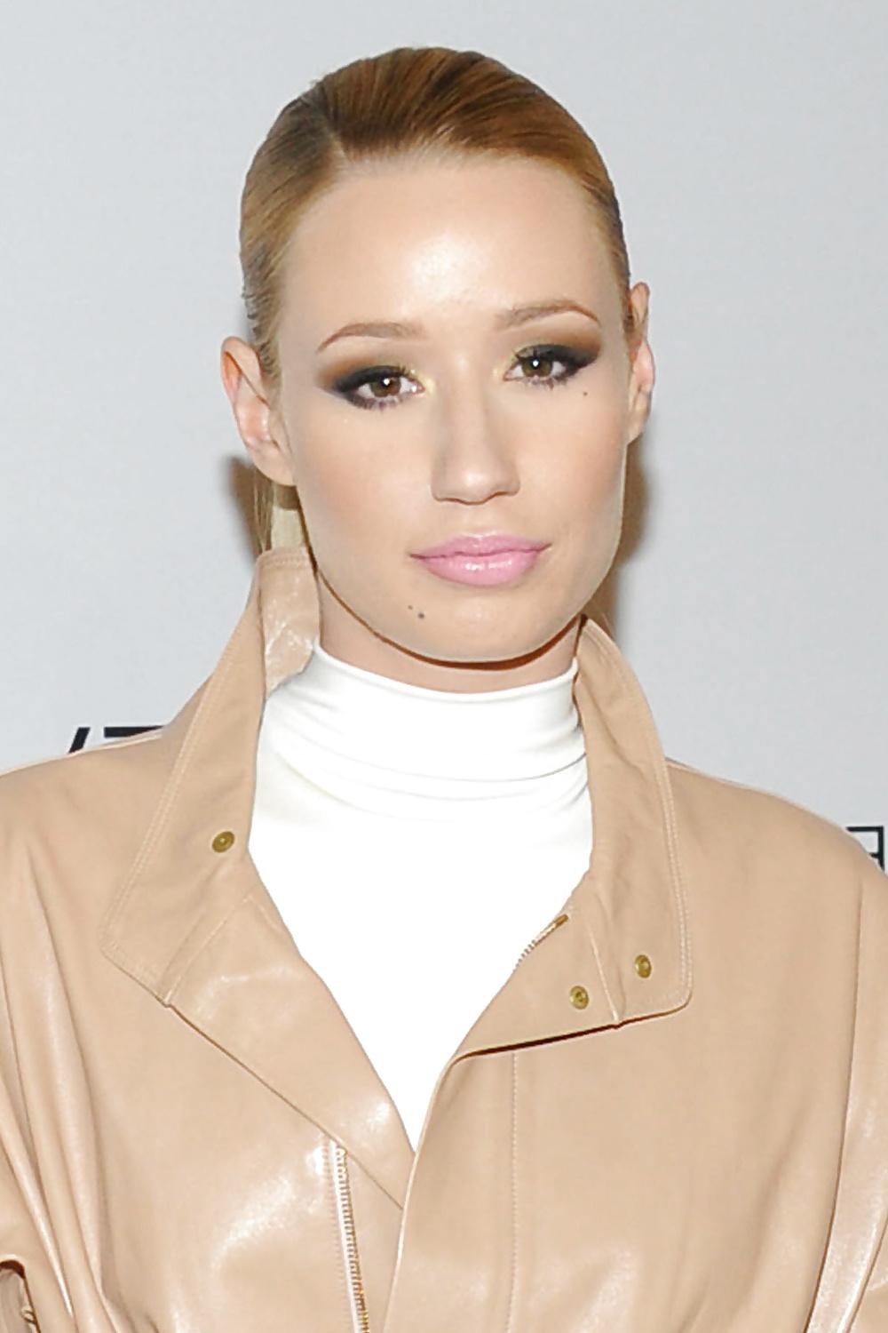 5P Iggy Azalea nude trench coat and black leather high boots