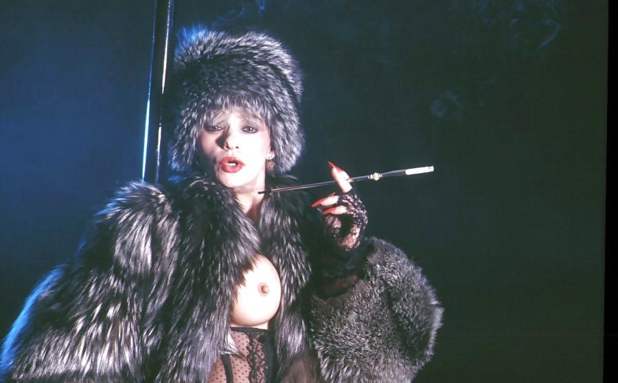 22P Smoking Fetish in Furs and high heel boots 