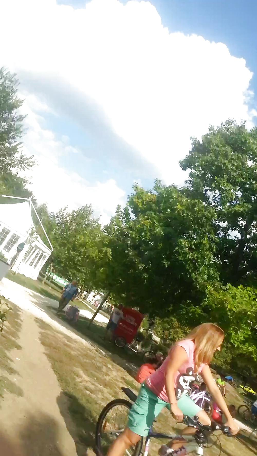23P Spy sexy women in bicycle romanian