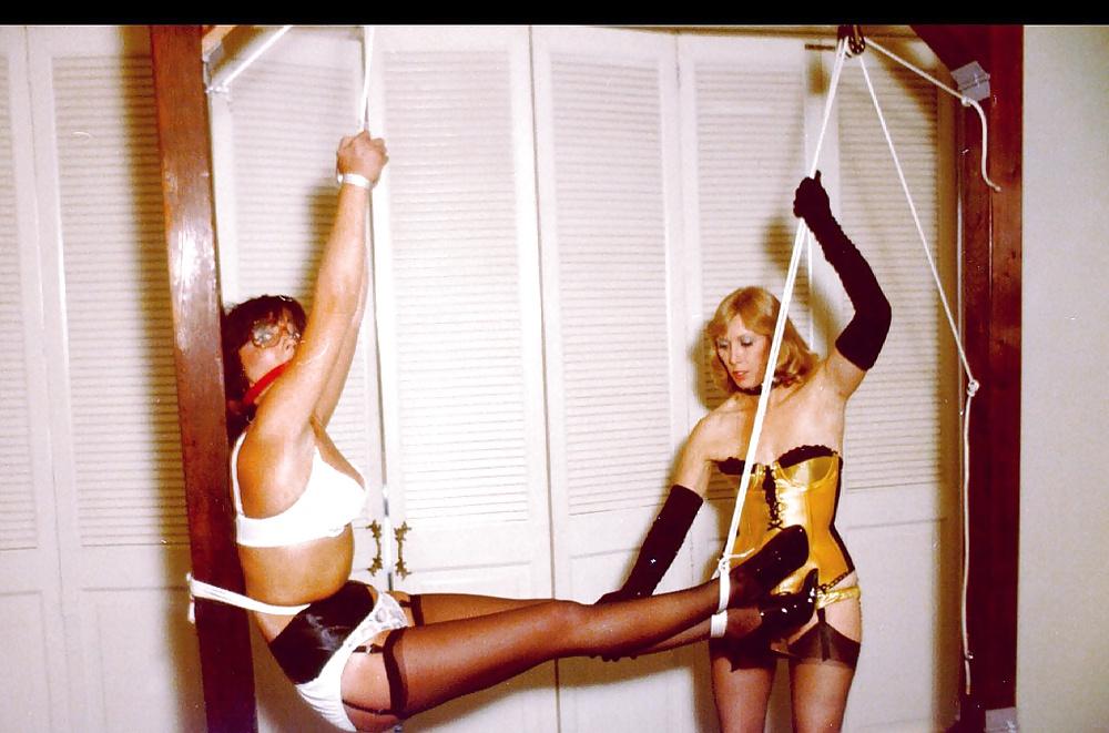 16P Ladies in white panties-retro bondage.