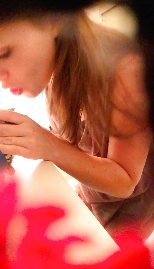 14P Best of spied on tiny tits and shaved cunt college hottie