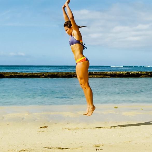 10P Julia Mancuso sehenswert beim Training im Sport-Bikini