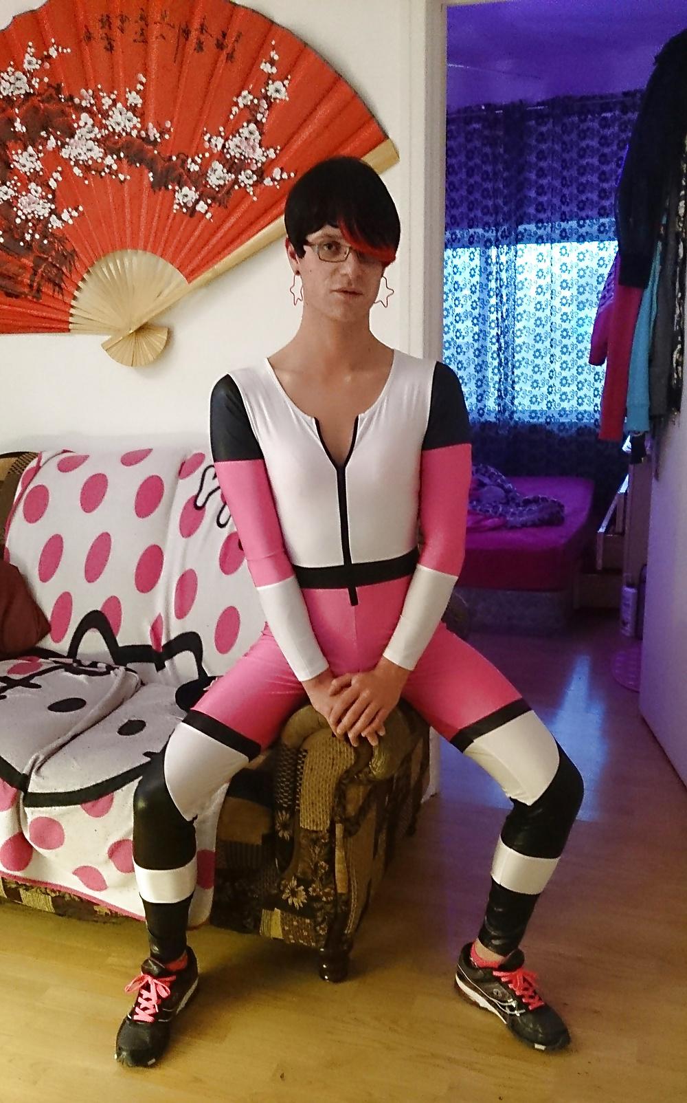 13P Tranny in spandex catsuit