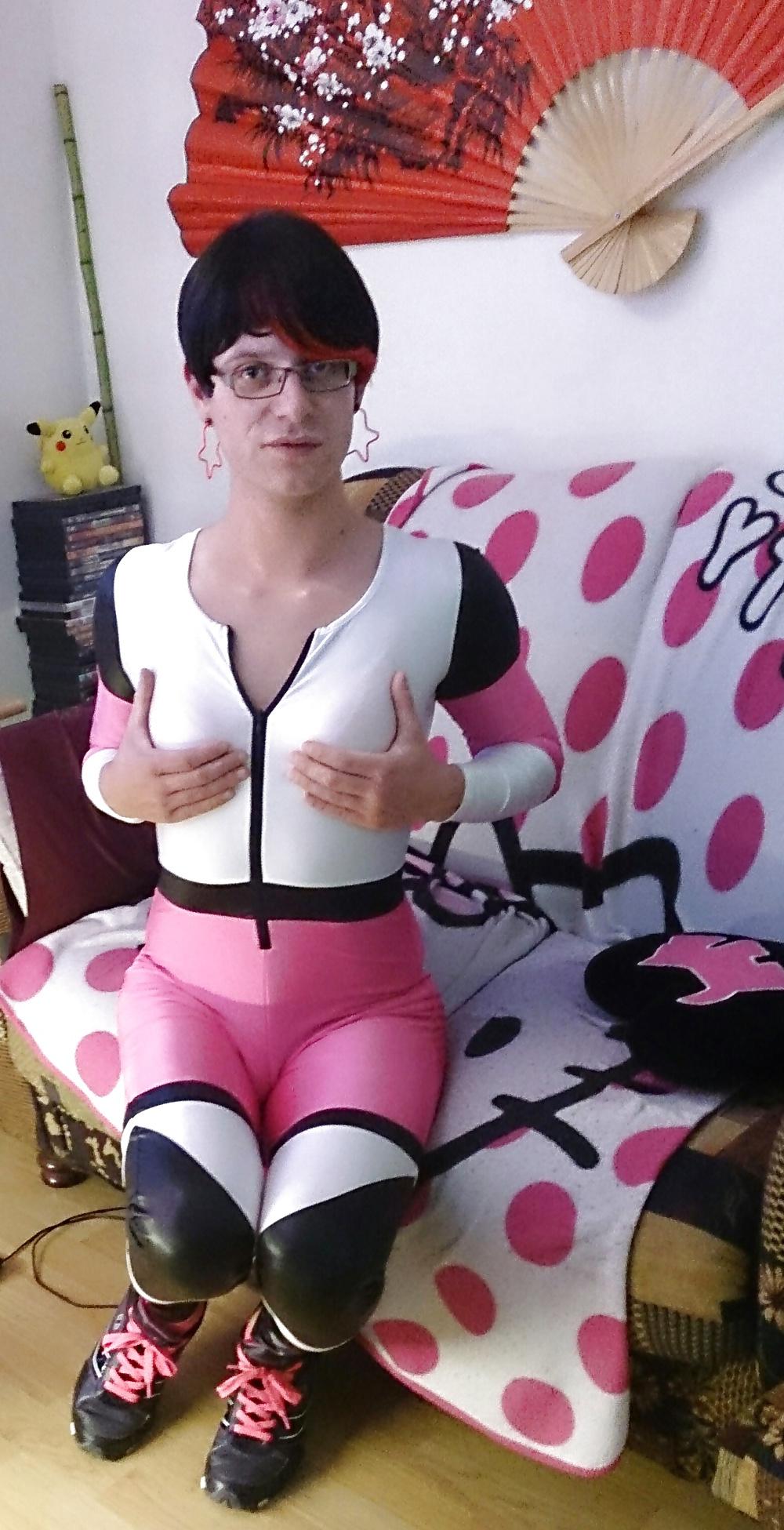 13P Tranny in spandex catsuit