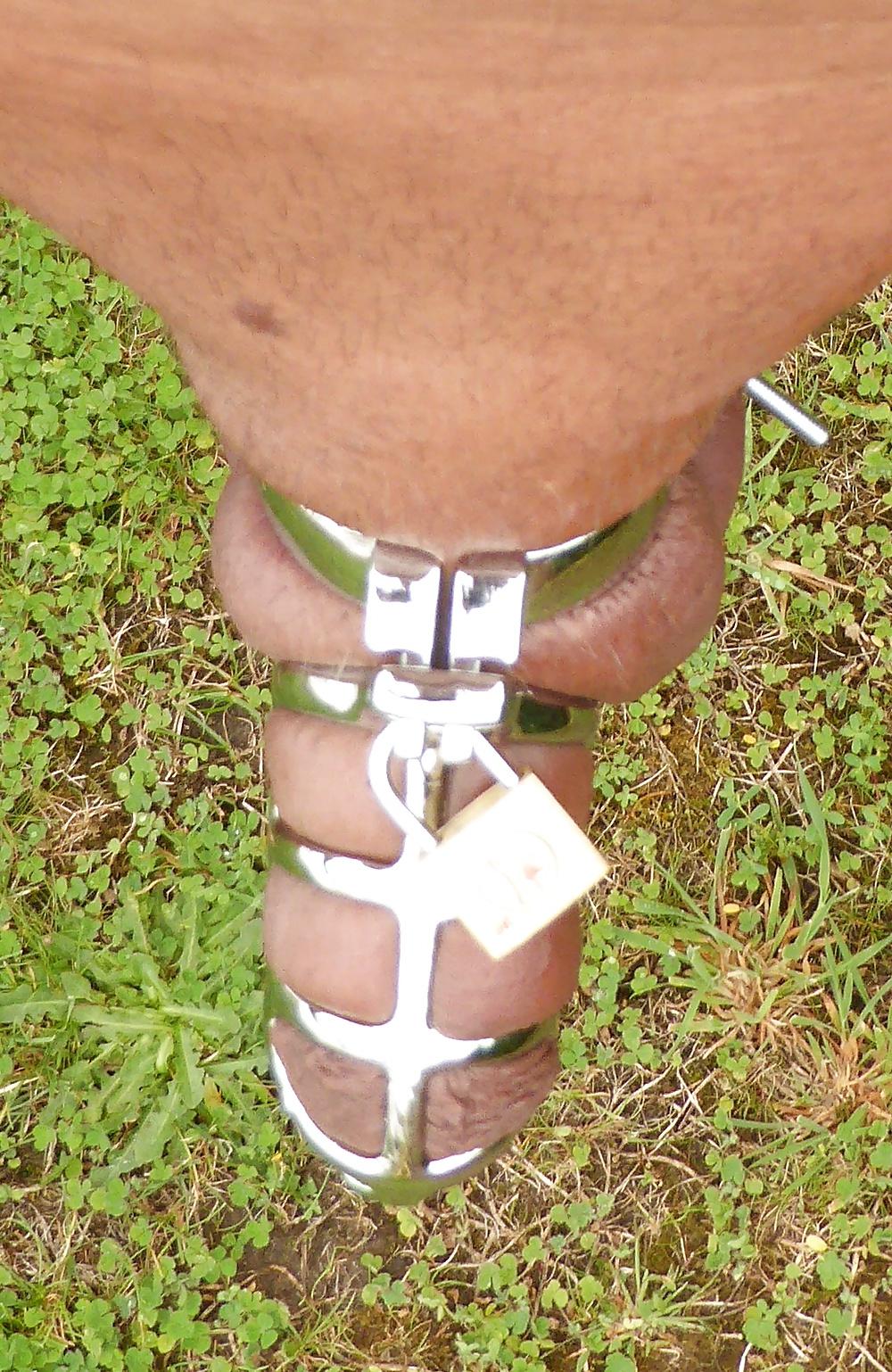 25P Bondage couilles cage chastete CBT