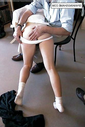 25P Spanked in her white panties 1.