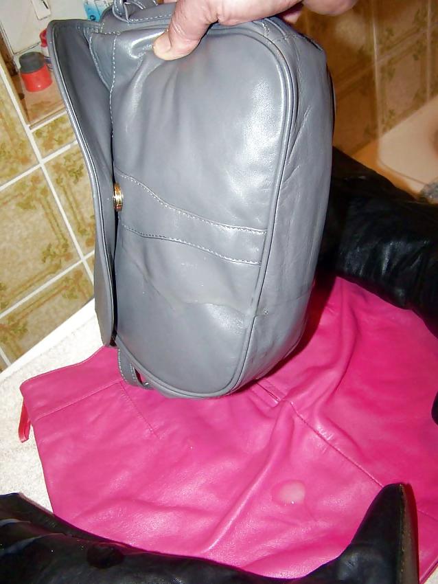 13P Leather boots, skirt and handbag