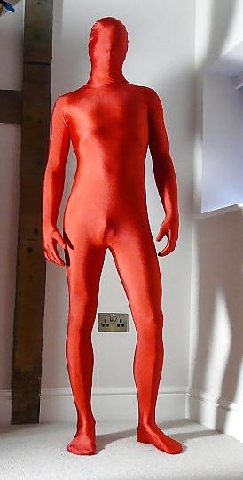 7P Red Lycra Zentai catsuit 