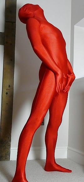 7P Red Lycra Zentai catsuit 