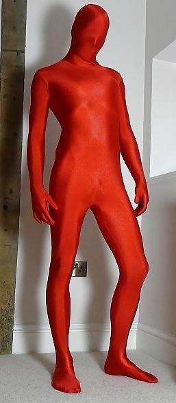 7P Red Lycra Zentai catsuit 