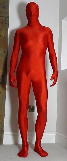 7P Red Lycra Zentai catsuit 