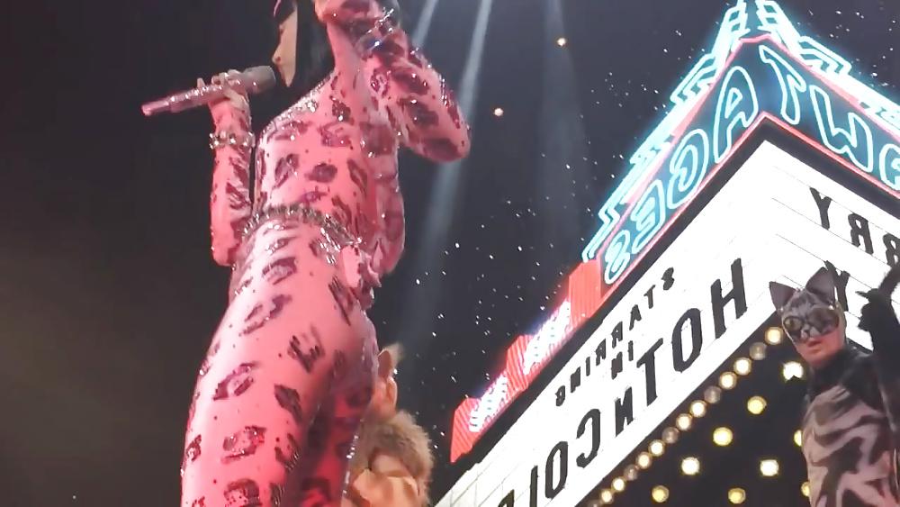 18P Katy Perry in a pink catsuit