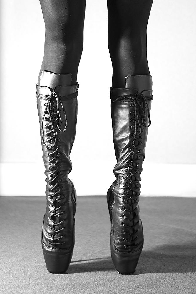 16P Ballet boots and black stockings
