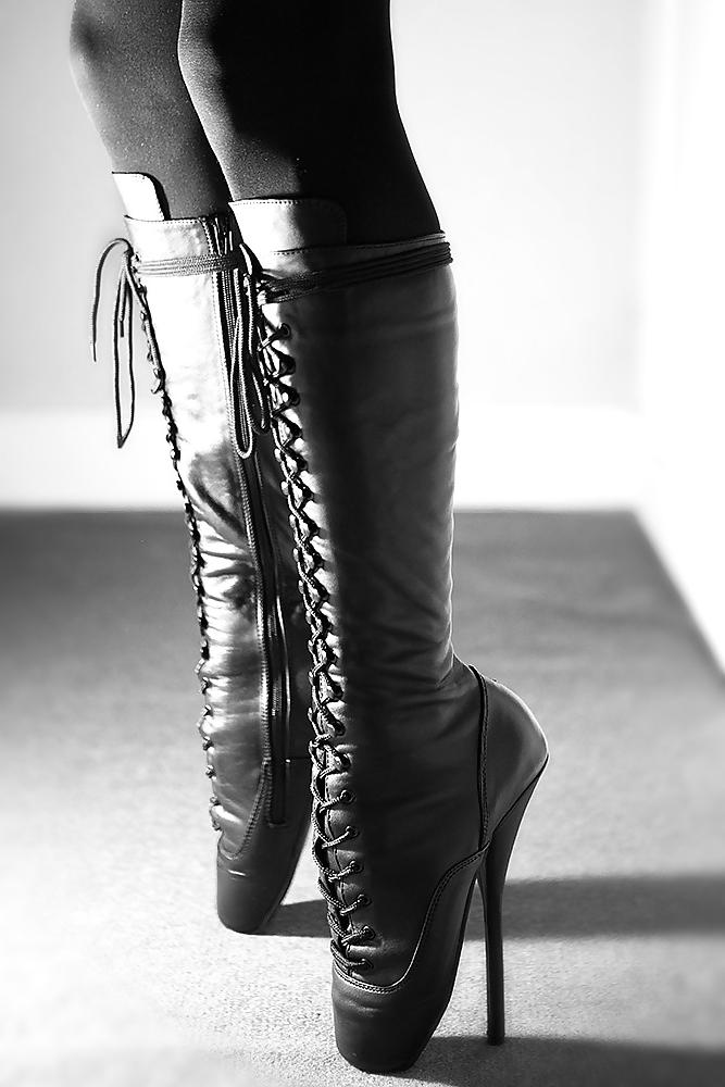 16P Ballet boots and black stockings