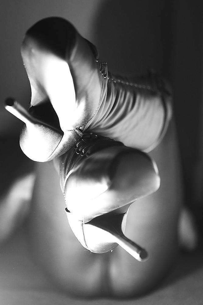16P Ballet boots and black stockings