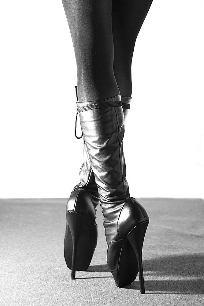 16P Ballet boots and black stockings