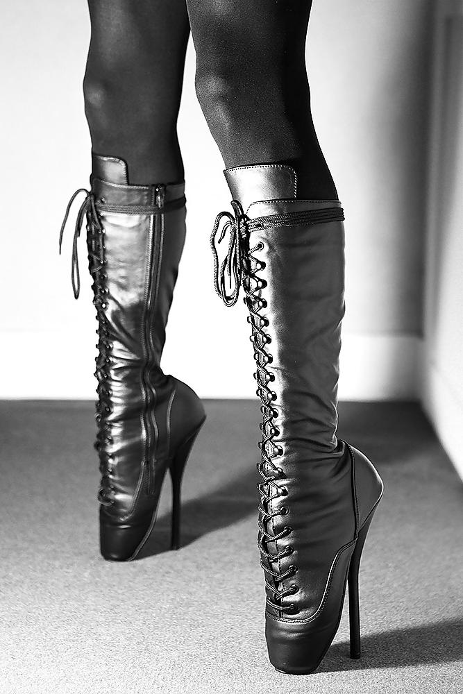 16P Ballet boots and black stockings