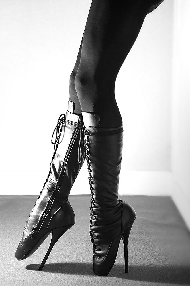16P Ballet boots and black stockings