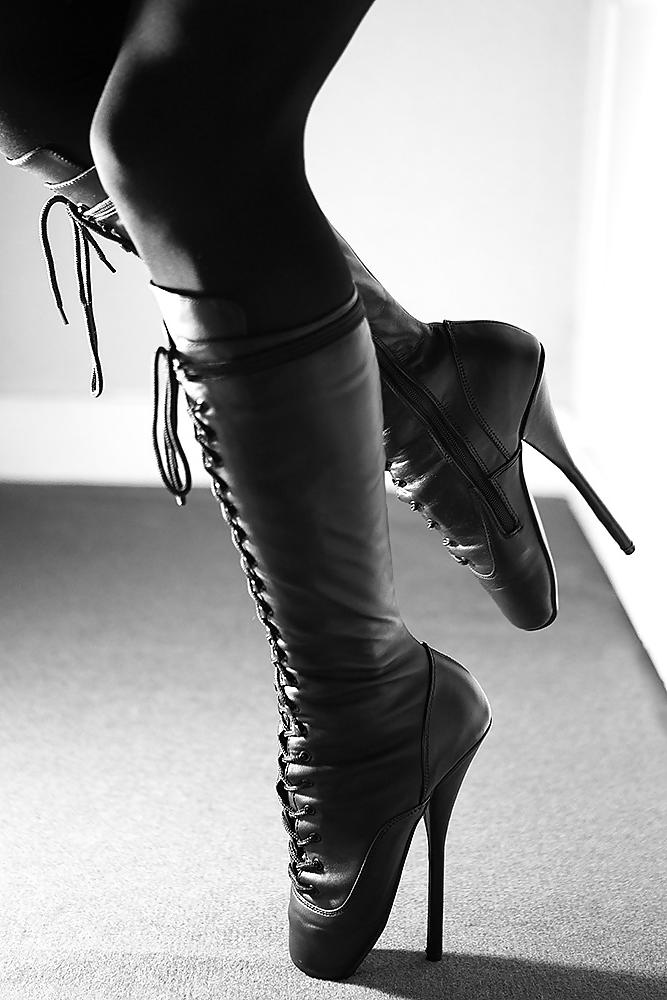 16P Ballet boots and black stockings