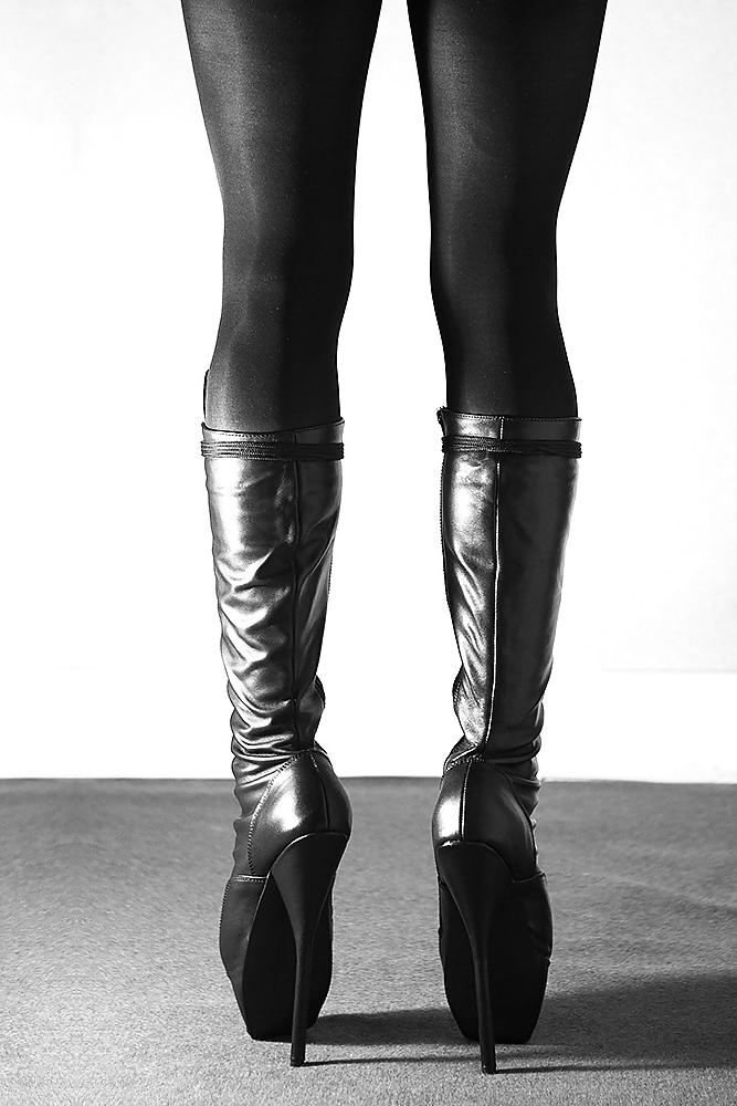 16P Ballet boots and black stockings