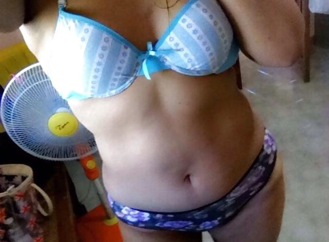 6P Petite asian shows small tits
