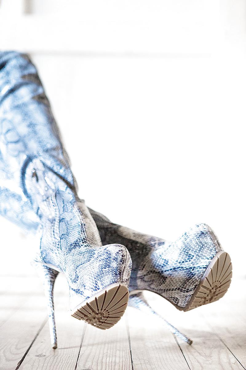 12P Fetish high heels python boots