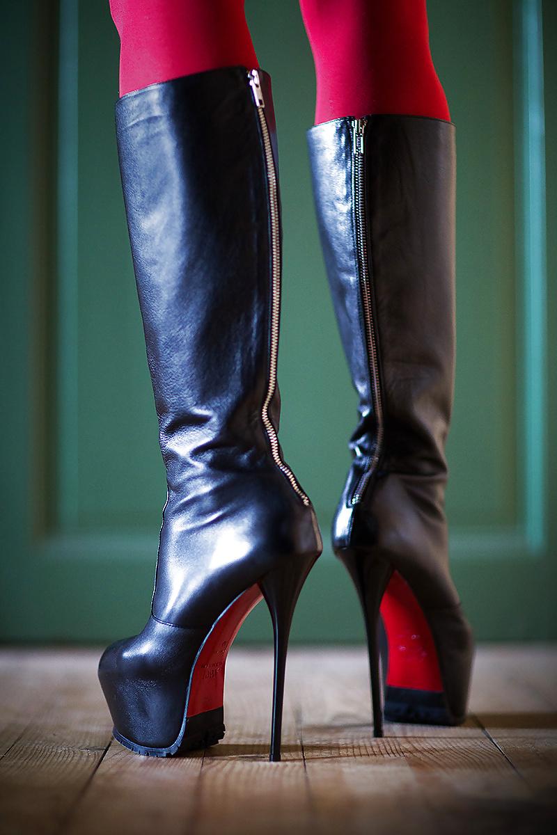 17P High heels leather boots