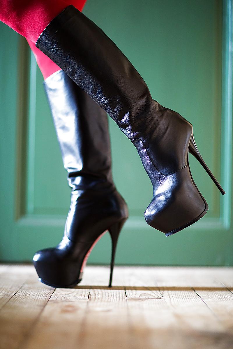 17P High heels leather boots