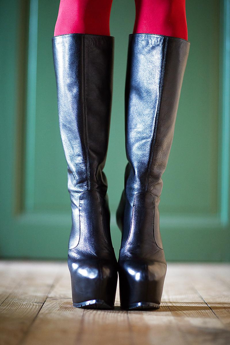 17P High heels leather boots