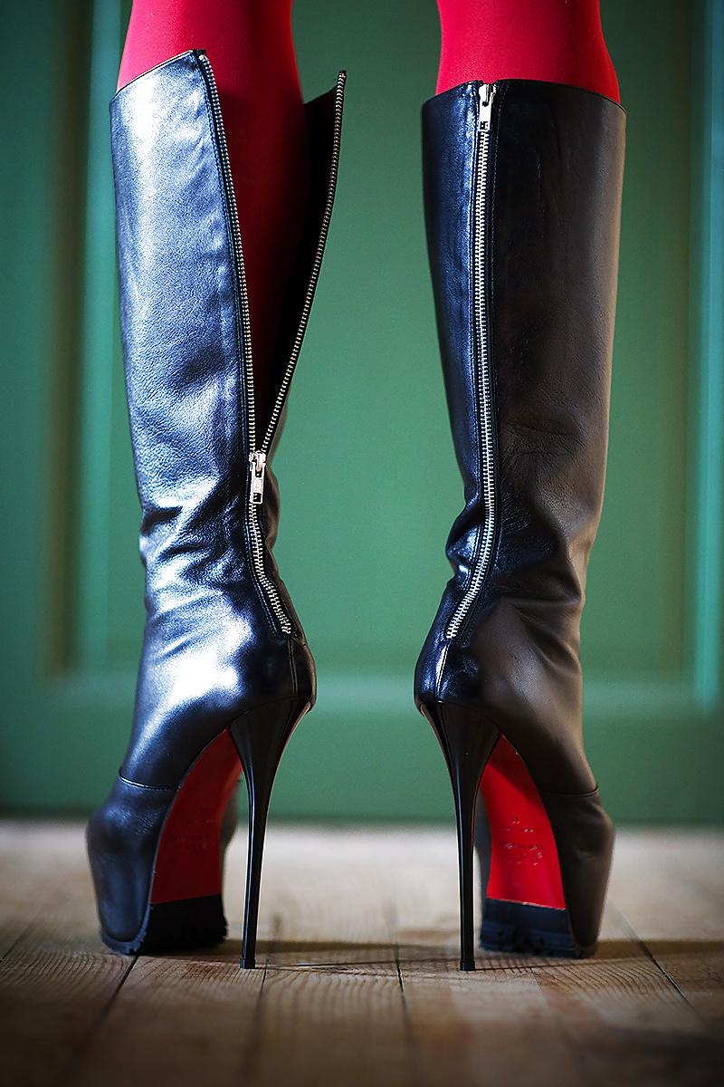 17P High heels leather boots