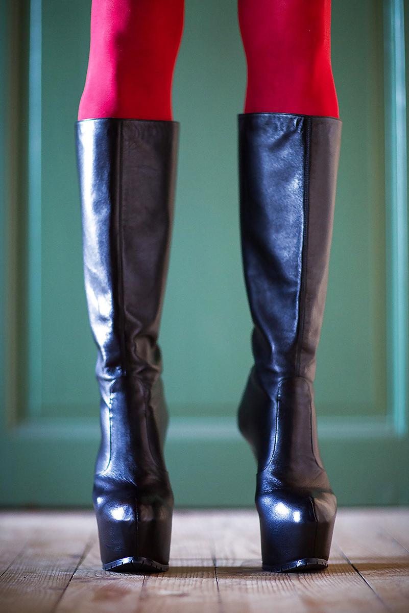 17P High heels leather boots