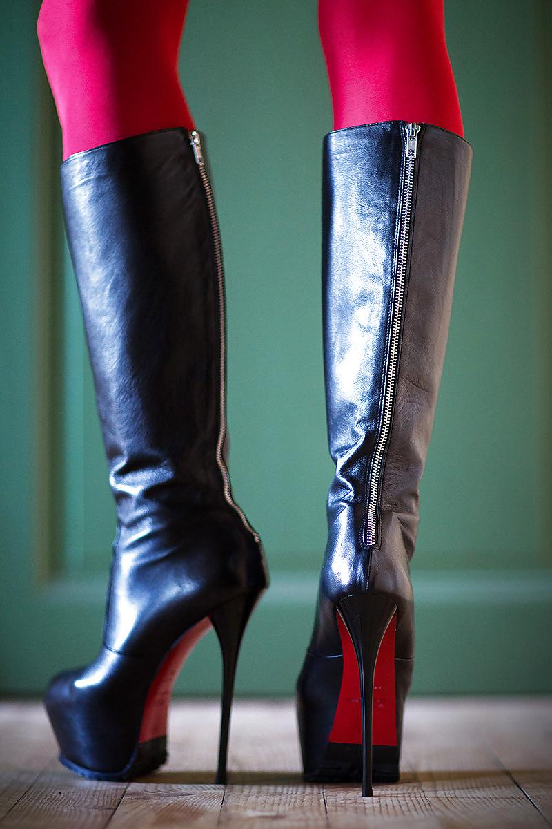 17P High heels leather boots