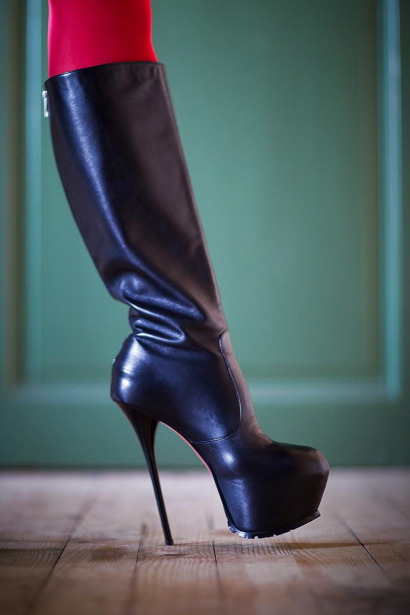17P High heels leather boots