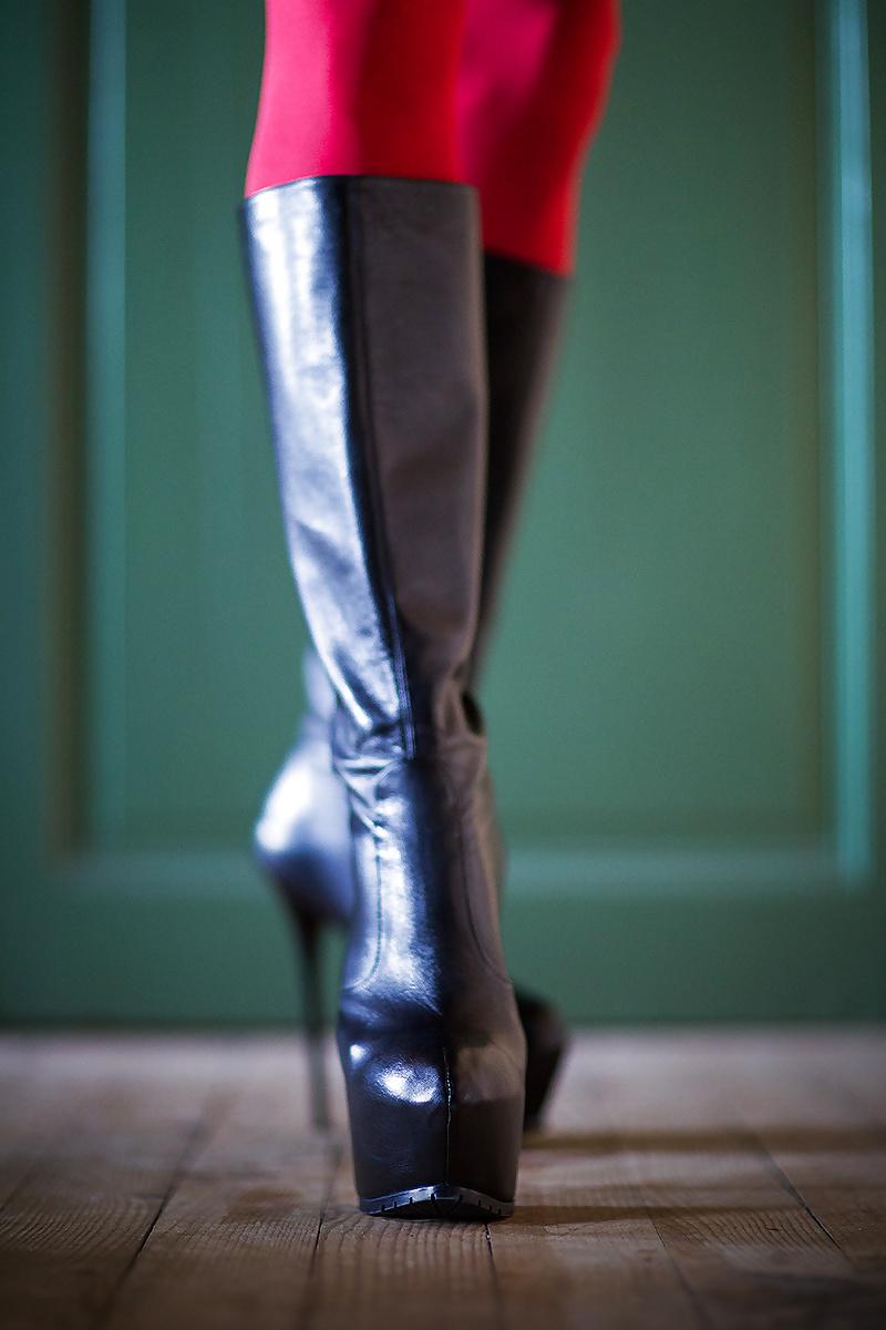 17P High heels leather boots