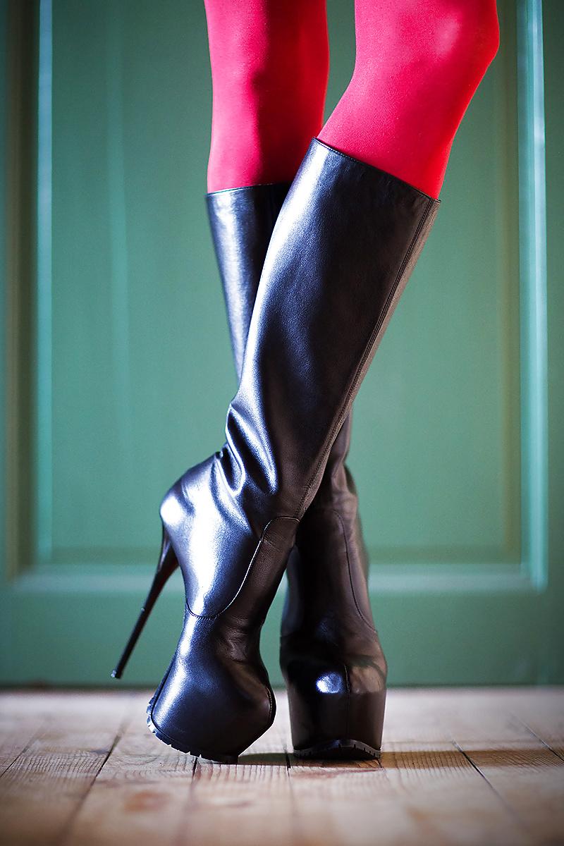 17P High heels leather boots