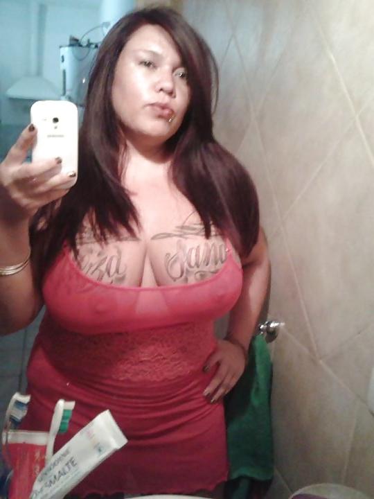 25P Sexy BBW tatooed with huge boobs from Argentina part 2