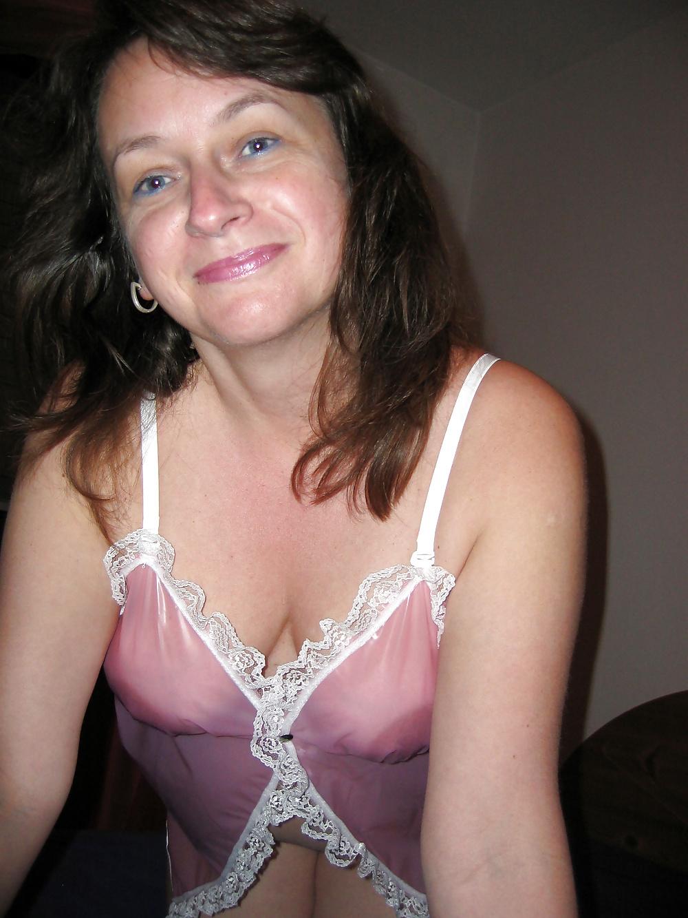 23P Hairy MILF wearing PVC Babydoll & Panties
