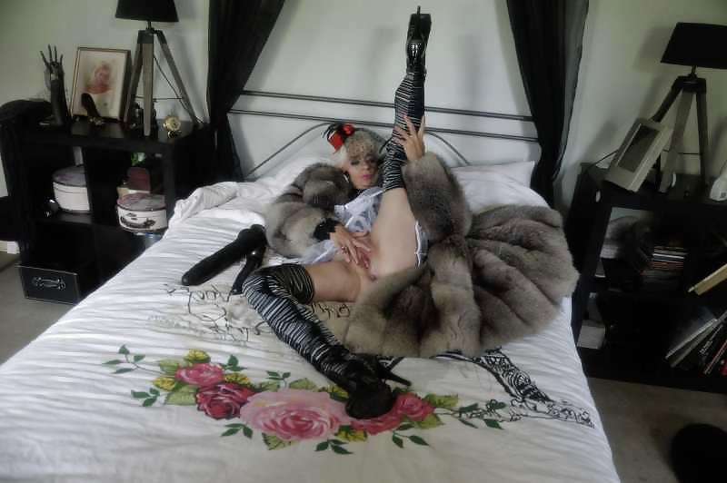 13P French Maid in heels boots and fur