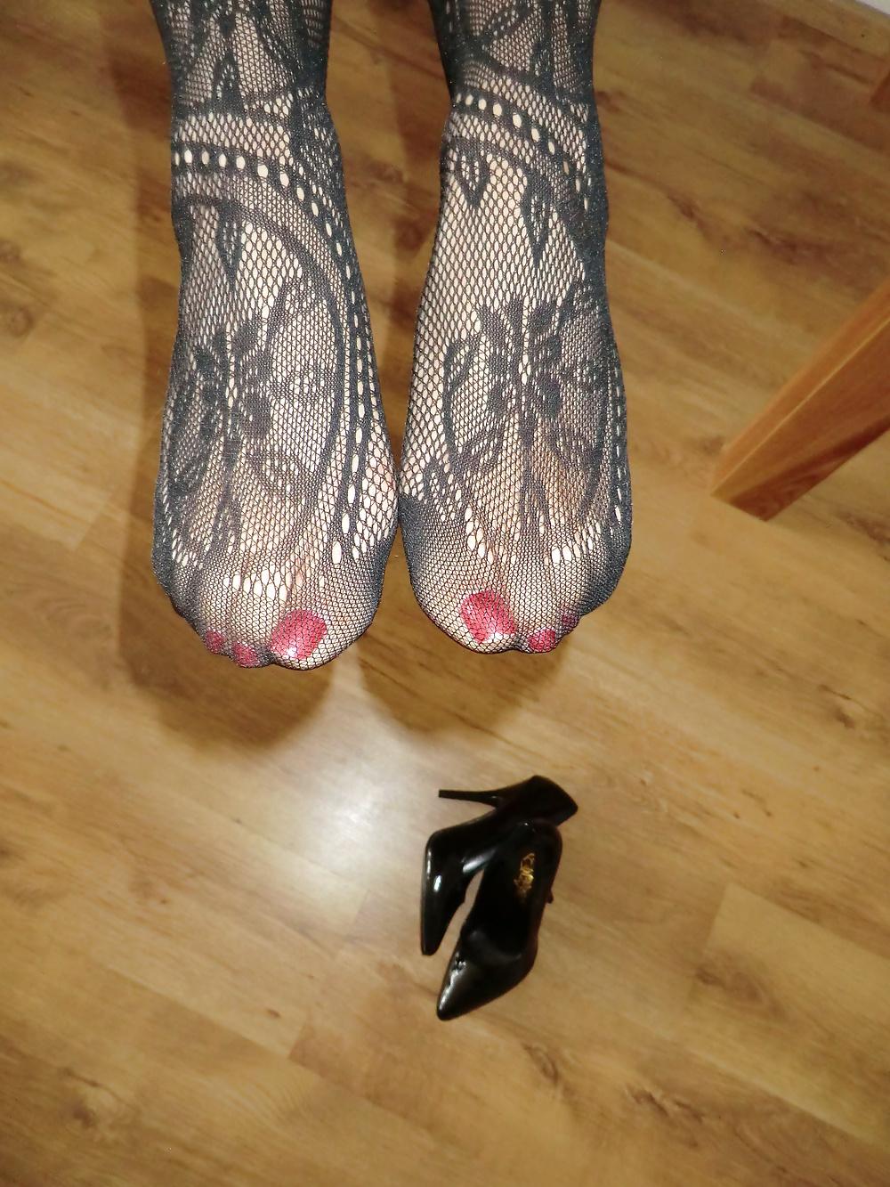 25P Alysha in Fishnet Catsuit & High Heels