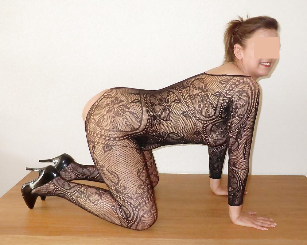 25P Alysha in Fishnet Catsuit & High Heels
