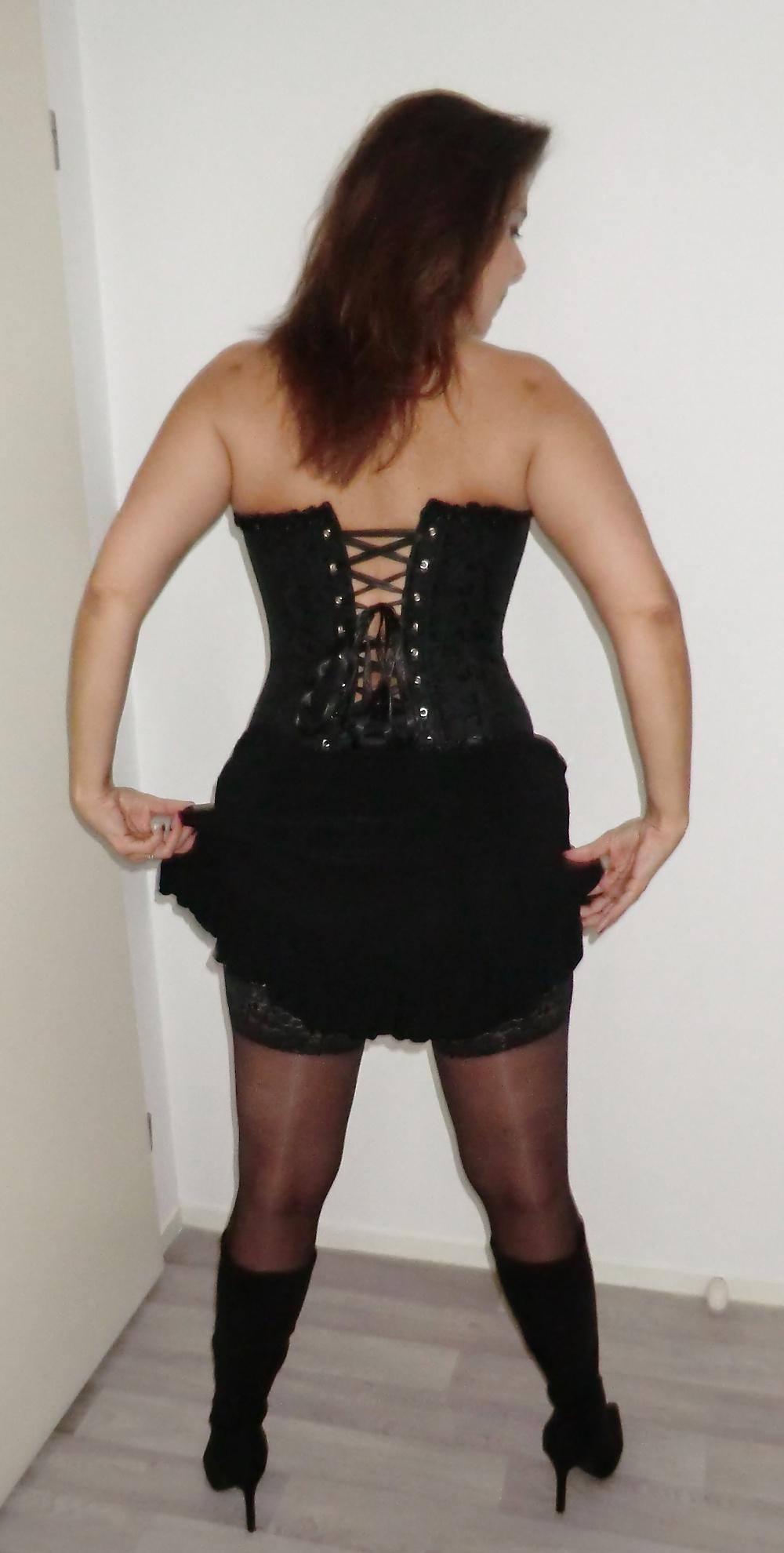14P Upskirt in High Heel Boots & Stockings