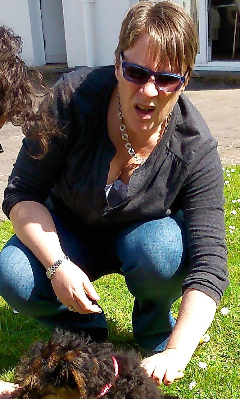 18P Mrs P dressed in the garden