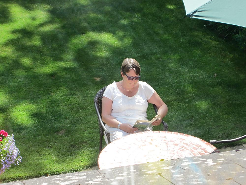 18P Mrs P dressed in the garden