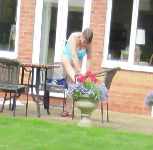 18P Mrs P dressed in the garden