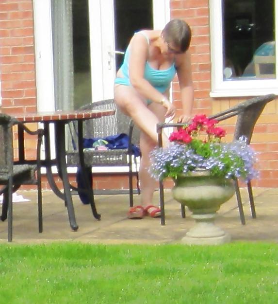 18P Mrs P dressed in the garden
